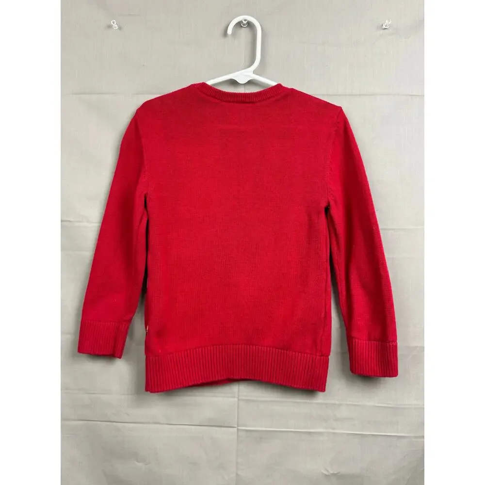 The Children's Place Toddler Boy Red Sweater with Reindeer & Ornaments, Size 3T